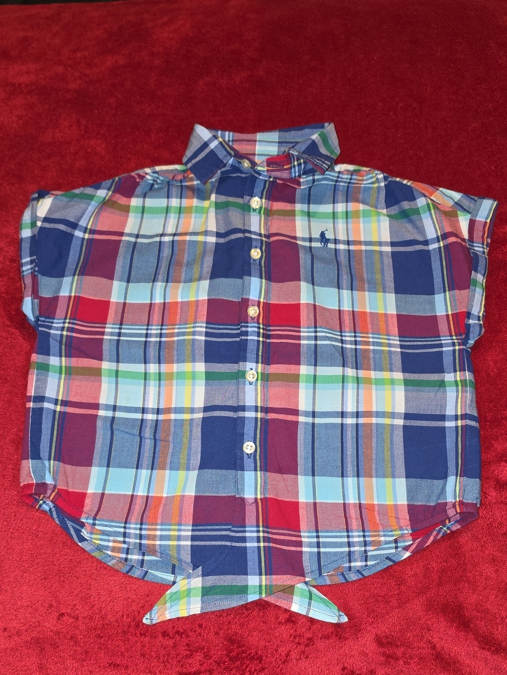 Girls Ralph Lauren Multicolor Plaid Button-Front Shirt Size 8